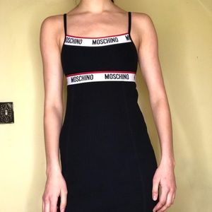 (SOLD) Moschino ribbed bodycon black dress